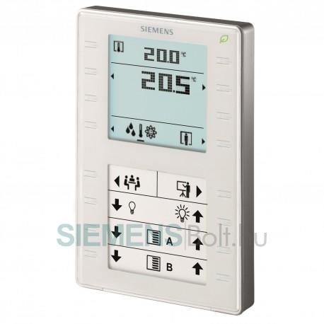 Siemens QMX3.P02 KNX helyiség kezelő hőmérséklet érzékelővel, érintőgombokkal, LED kijelzővel