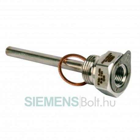 Siemens WZT-S100 G ½ B" védőcső rozsdamentes acélból, G ¼" menetes furattal, 100 mm benyúlási hosszal, G ½" réz tömítéssel