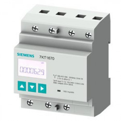 Siemens 7KT1667 SENTRON 7KT PAC1600 fogyasztásmérő, LCD, 230 V, 80 A, 3-fázis, M-bus, kalapsínre