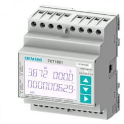 Siemens 7KT1672 SENTRON 7KT PAC1600 fogyasztásmérő, LCD, 230 V, 5 A, 3-fázis, S0, kalapsínre