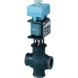 Siemens MXG461.25-8.0P Keverő/2-járatú magnetikus szabályozó szelep, menetes, PN16, DN25, kvs 8.0, AC 24 V, DC 0/2...10 V